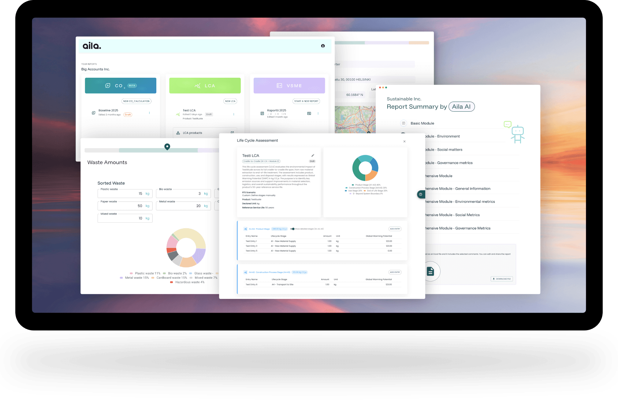 Aila web app screenshots